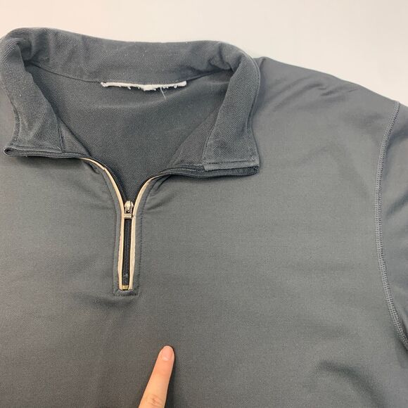 Nike Sweatshirt Mens M Medium Dark Gray Quarter Zip Dri Fit Long Sleeve Pullover - Picture 8 of 15